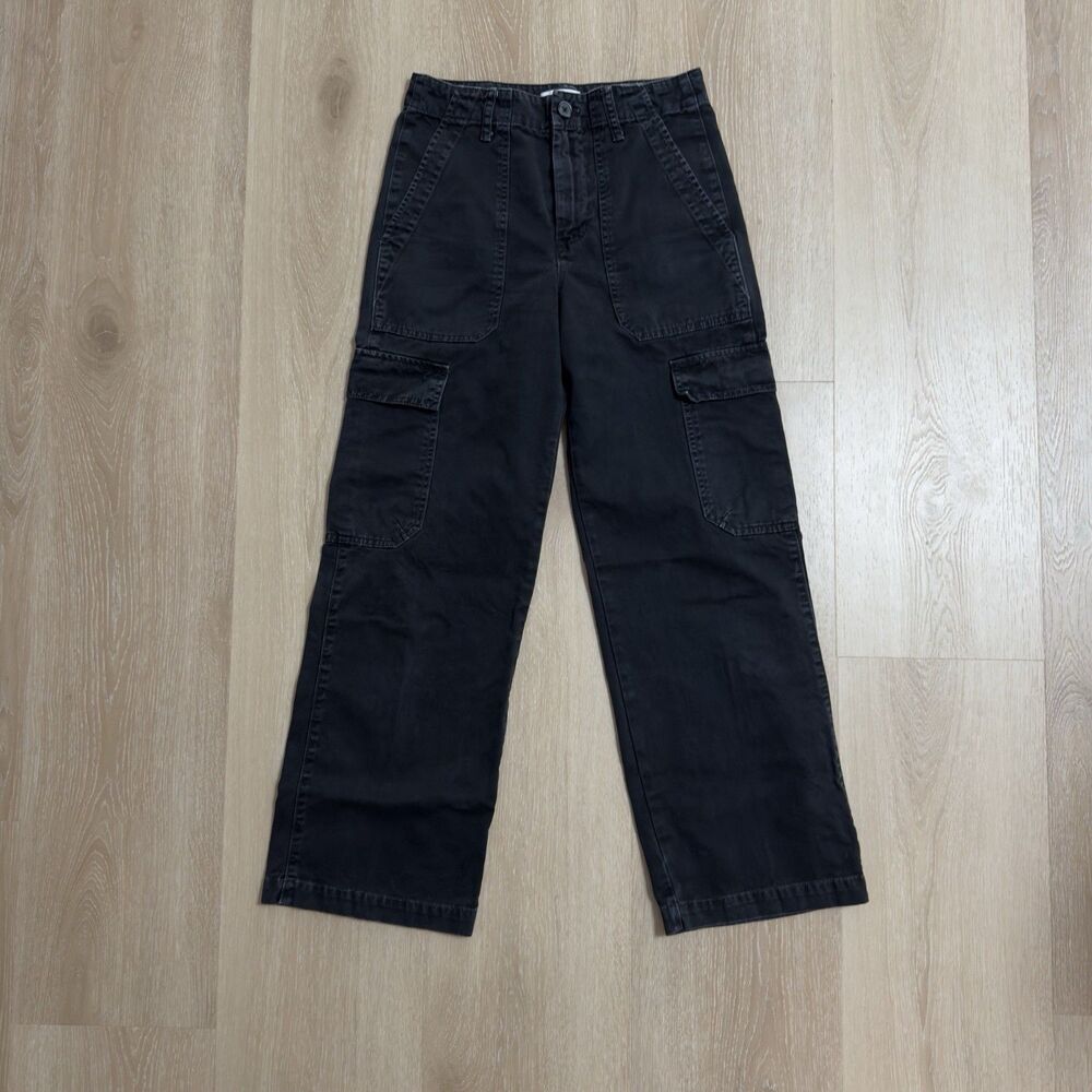 Velvet By Graham & Spencer Makayla Cargo Pants Black 2 Cotton Twill Utility USA